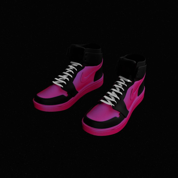 illustrazione a colori di scarpe sportive moderne sulla pallacanestro jordan aria 1 - Foto, immagini