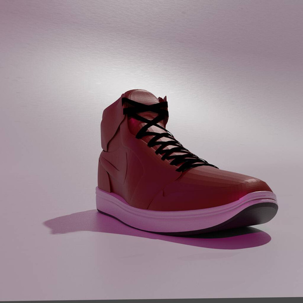 ilustración a color de los zapatos deportivos modernos en el aire jordan baloncesto 1 - Foto, imagen