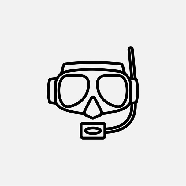 Snorkeling, maschera subacquea, icona della linea di costumi da bagno, vettore, illustrazione, modello logo. Adatto a molti scopi. - Vettoriali, immagini