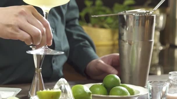 Yellow drinks with dried lime. - Imágenes, Vídeo
