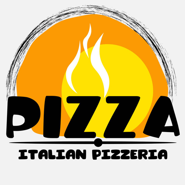 abstract minimal lettering logo itplian pizzeria or pizza 1 - ベクター画像