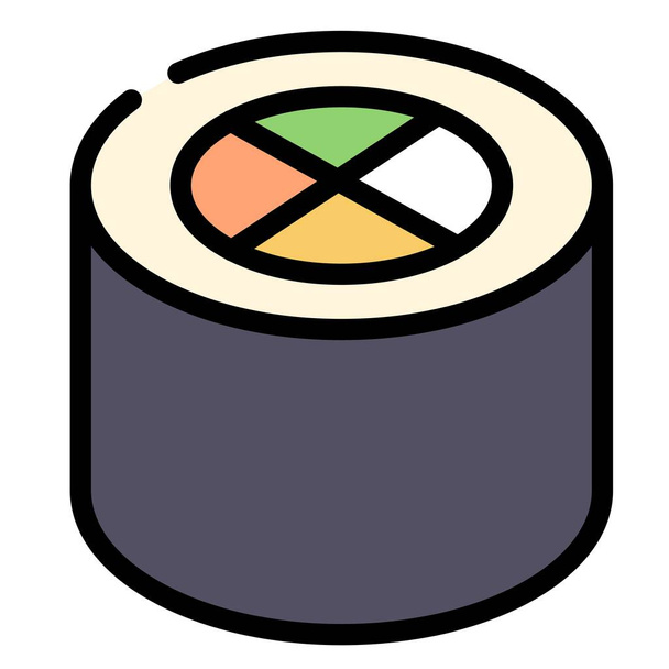 Vector illustration of Japanese food - sushi rolls - Вектор, зображення