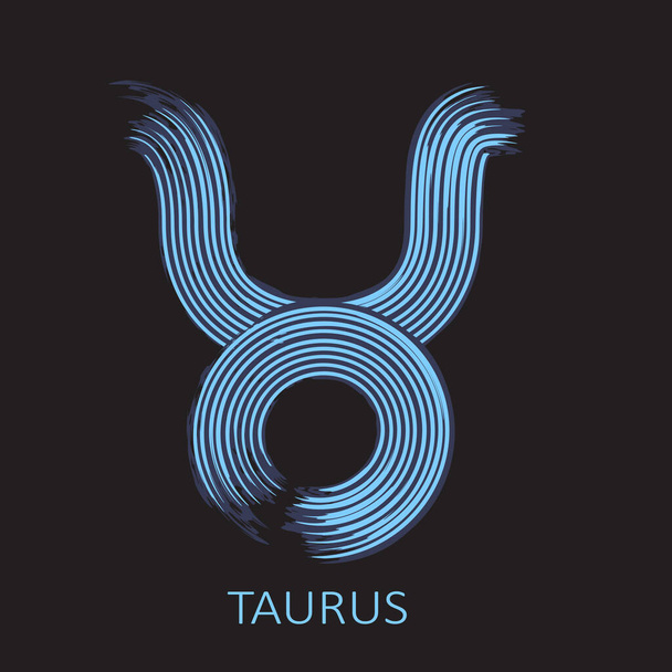 Zodiac sign Taurus isolated on black background. Zodiac constellation. Design element for horoscope and astrological forecast. Vector illustration. - Διάνυσμα, εικόνα