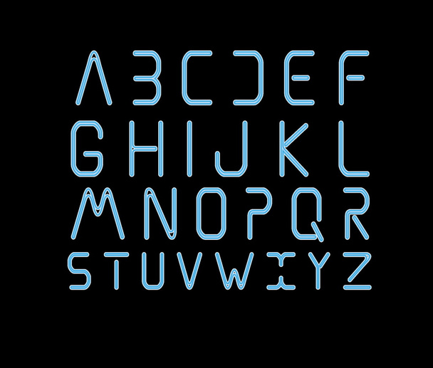 Neon alphabet - Vector, Image