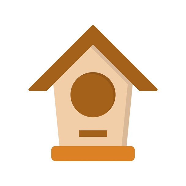 Птичий домик плоская векторная икона Desig - Вектор,изображение