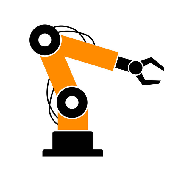 産業用ロボット白い背景のベクトルアイコン - ベクター画像
