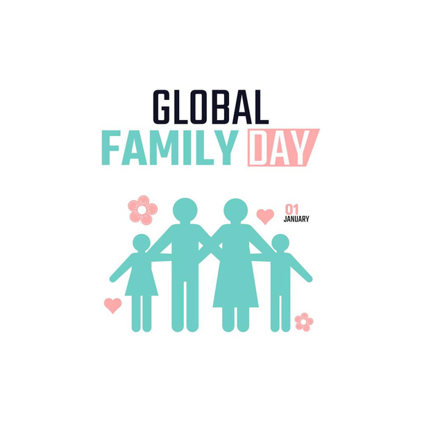 Vektorgrafik des globalen Familientages gut für die globale Familienfeier. flache Bauweise. Flyer entwerfen, flache Abbildung. - Vektor, Bild