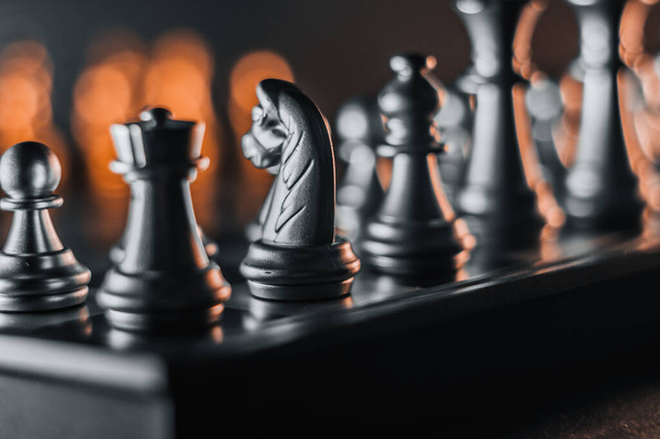 Chess board game. Strategy ideas concept business futuristic graphic icon. - Фото, зображення