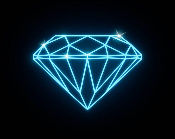 Αφηρημένο πρότυπο πολυτέλειας με μπλε διαμάντι περιγράφεται σχήμα - Φωτογραφία, εικόνα