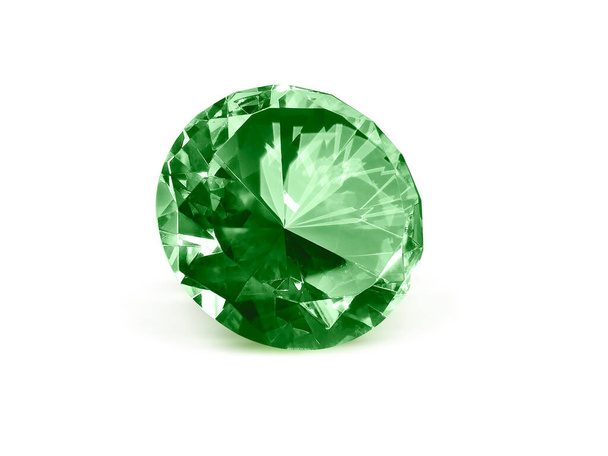Dazzling diamond Green on white background - Photo, Image