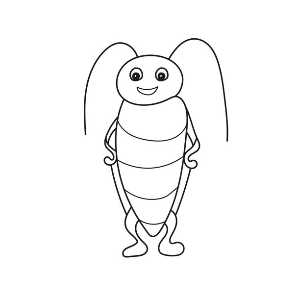 Simple coloring page. Outlined beetle. Vector line art illustration - Vektör, Görsel