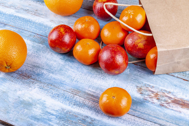 Fresh red oranges on the table - Zdjęcie, obraz