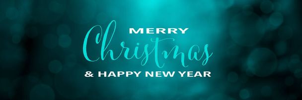 Merry Christmas and Happy New Year Banner. Panoramic Holidays background with bokeh. - Foto, Imagem