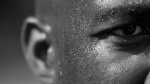 Close up of african american man eye - Felvétel, videó