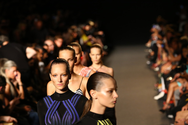 Models walk the runway finale at the Alexander Wang fashion show - Фото, изображение