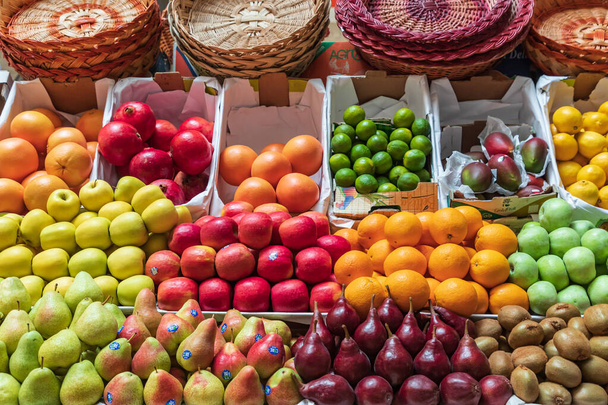 Dushanbe, Tajikistan. Fruit for sale at the Mehrgon Market in Dushanbe. - Photo, Image