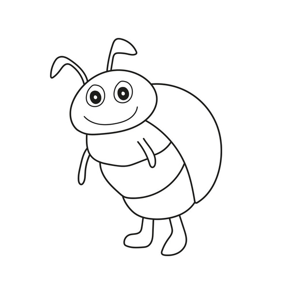 Simple coloring page. Outlined beetle. Vector line art illustration - Vector, afbeelding