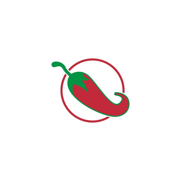 Chilli, icono de pimiento rojo logo diseño ilustración vector - Vector, Imagen