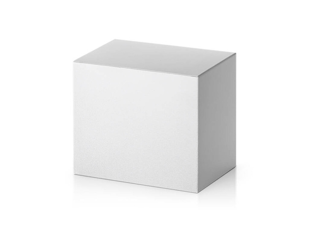 emballage vierge boîte en carton blanc isolé sur fond blanc prêt pour la conception d'emballage
 - Photo, image