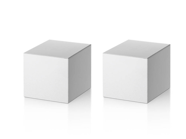 白い空白包装段ボール箱包装設計のため準備ができて白い背景の分離 - 写真・画像
