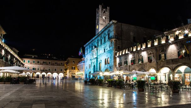 night view of Ascoli Piceno center - Photo, Image