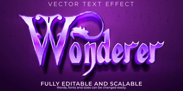 Wonderer magic text effect, editable witch and mystery text styl - Vector, Image