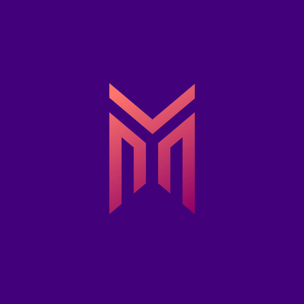 m harfi logosu, monogram m harfi, rengarenk gradyan harf logosu - 124; M ilk harf logo şablonu - 124; yaratıcı modern monogram çemberi  - Fotoğraf, Görsel
