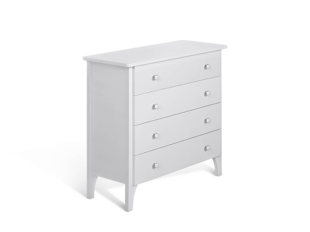 Modern wooden chest of drawers on white background - Photo, Image