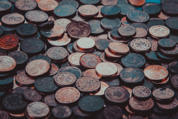Coins background.   euro coins. cent coins. euro cents - Valokuva, kuva