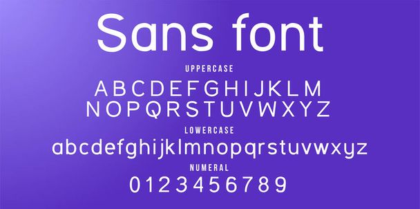 sans serif typeface αλφάβητο διανυσματική απεικόνιση απομονωμένο φόντο - Διάνυσμα, εικόνα