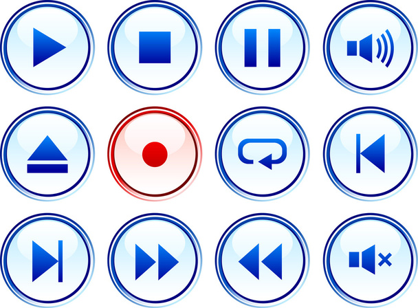 Player buttons. - Vetor, Imagem