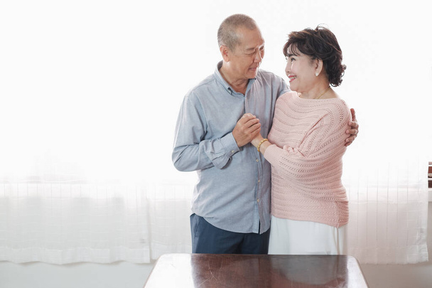 Portrait of nice couple senior asian woman and retirement man - Photo, Image