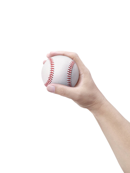Giocatore afferrando un nuovo baseball isolato su bianco
 - Foto, immagini