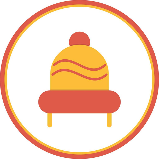  Sombrero de lana plana círculo Vector icono Desig - Vector, imagen