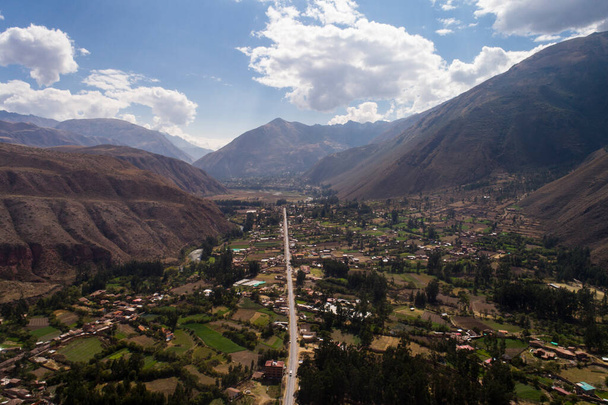 Obraz posvátného údolí, Cusco. Jedno z nejdůležitějších údolí v Peru. Vysoké horské údolí v peruánských Andách. - Fotografie, Obrázek