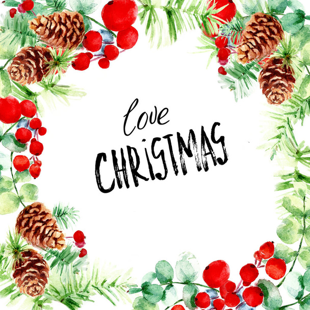 watercolor painting merry christmas concept background  - Photo, Image