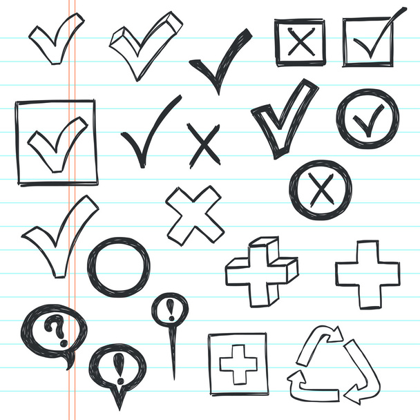 Checkmarks and checkboxes - Vector, Image