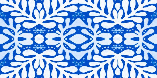 Holenderska niebieska mozaika. Streszczenie tła azulejo. Vintage projekt majoliki. - Zdjęcie, obraz