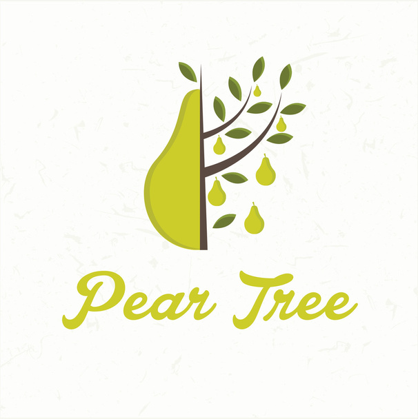 Illustration pear tree with pear fruit - Vektor, kép