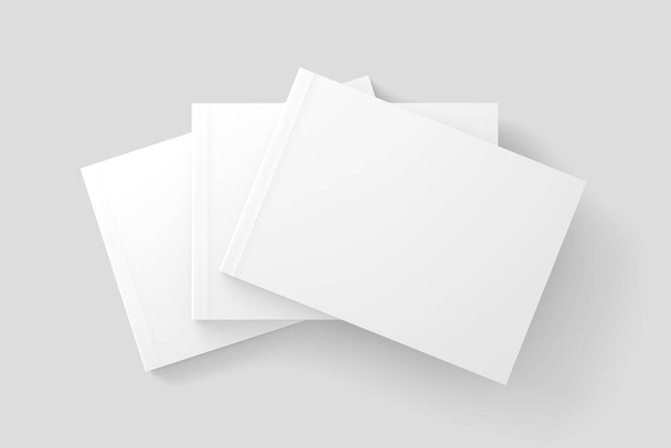 Softcover Landscape Book White Blank 3D Rendering Mockup - Foto, immagini