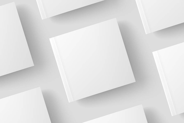 Cuadrado Softcover Book Blanco en blanco 3D Representación de burlas - Foto, Imagen