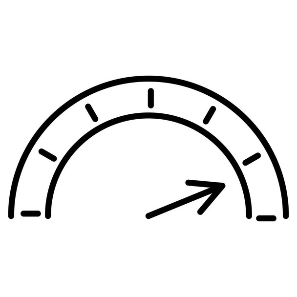 The indicator of the instrument panel. The maximum indicator. Exceeding the norm. Car speedometer. Pipeline pressure. Vector icon, outline, isolated. - Vector, Image