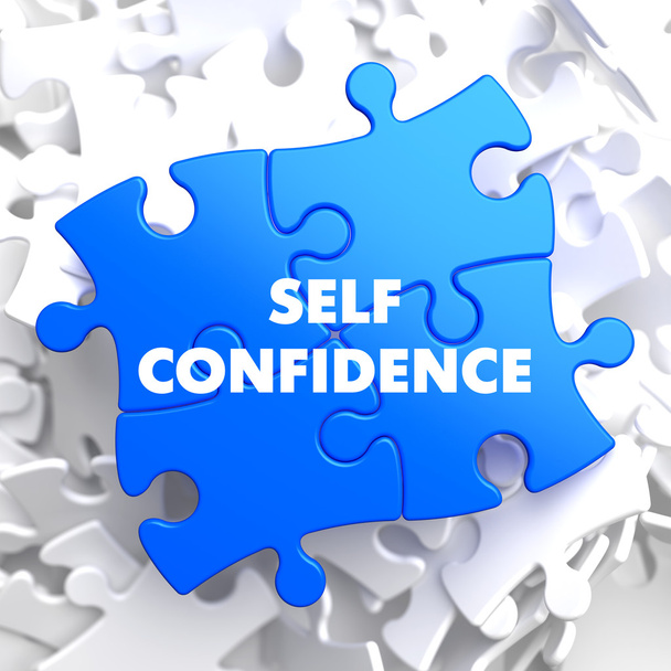 Self Confidence on Blue Puzzle. - Photo, Image