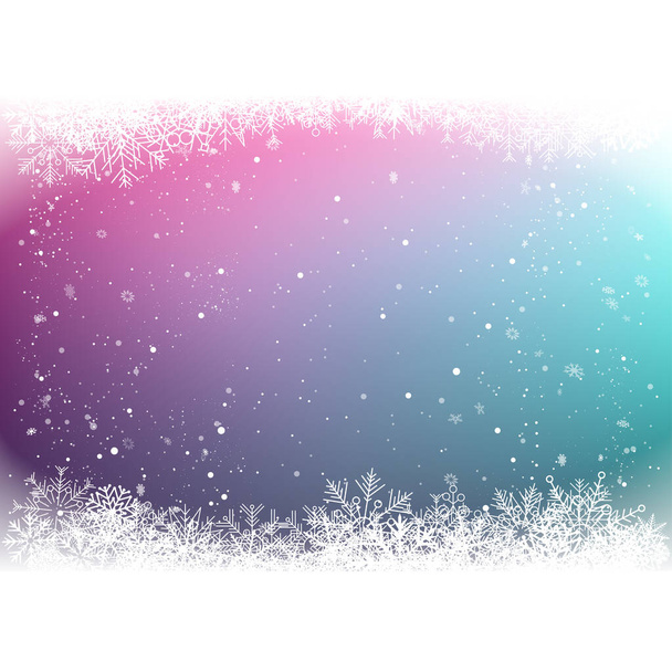 Christmas color snow frame with big snowflakes - Вектор, зображення