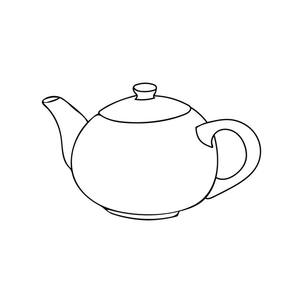 Hand drawn teapot illustration in vector . Doodle teapot illustration in vector. Hand drawn teapot icon in vector. Teapot icon - Vektor, obrázek
