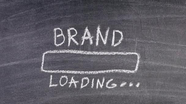 Brand Loading, üzleti koncepció. Krétával rajzolva - Felvétel, videó