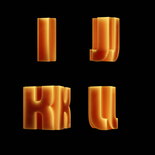 3D візуалізація світяться подвійного шрифту алфавіту - літери I-L
 - Фото, зображення