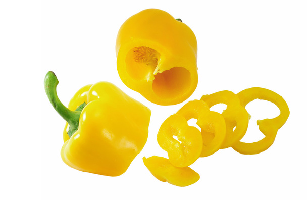 a sárga paprika szeletekkel - Fotó, kép