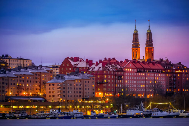 Cidade Velha de Gumlastan (Estocolmo). Localização do tiroteio: Sweden, Stockholm - Foto, Imagem