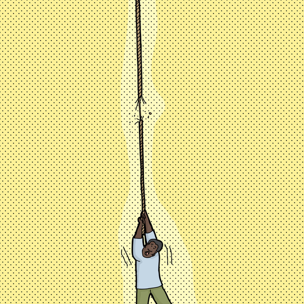 Pessoa segurando corda quebrada
 - Vetor, Imagem